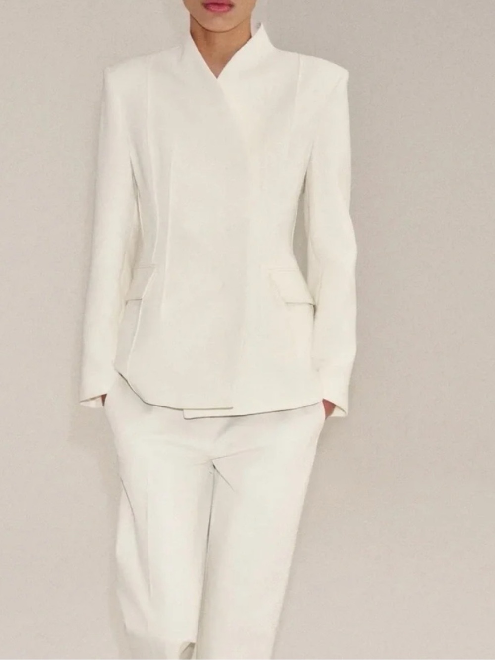 Zara NWT ivory ecru structured blazer medium 2715/180